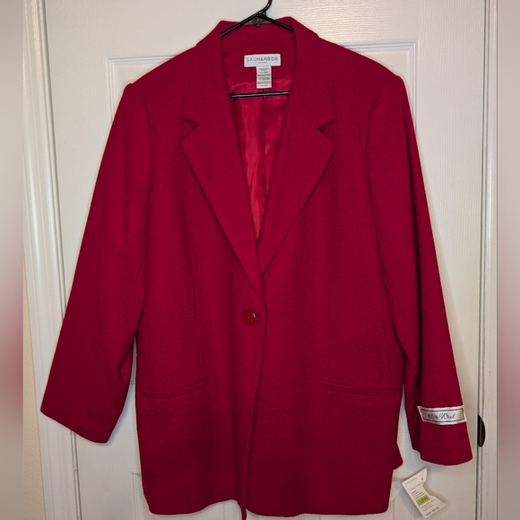 Sag Harbor Women's Wool Jacket 18W Red Career Profession Classic Blazer NWT! - Picture 1 of 6
